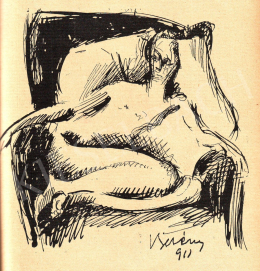 Berény, Róbert - Study for the painting of 'Nude Sitting in an Armchair', 1911 