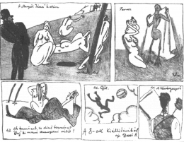 Berény Róbert - Berény Róbert festményének karikatúrája a Borsszem Jankó című élclap 1911. május 7-i számában (az 5  