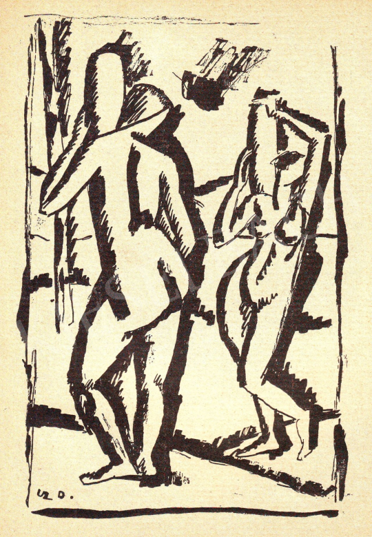  Czigány, Dezső - Two Female Nude, 1911 painting