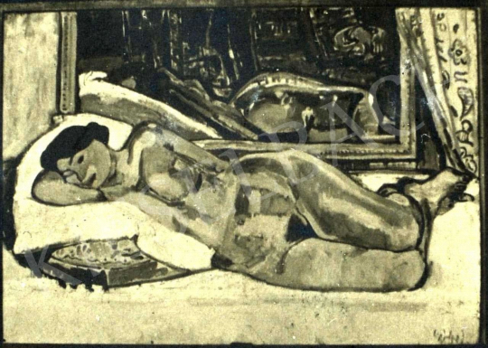 Czóbel, Béla - Lying Female Nude, 1907 painting