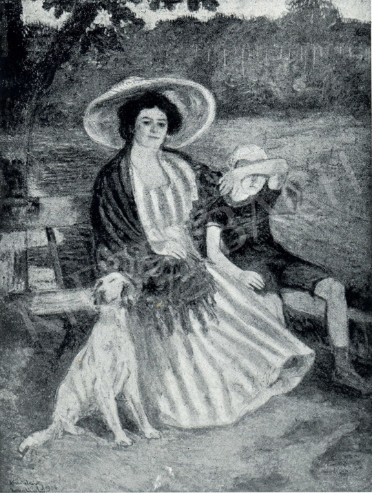  Kernstok Károly - Kertben, 1906 festménye