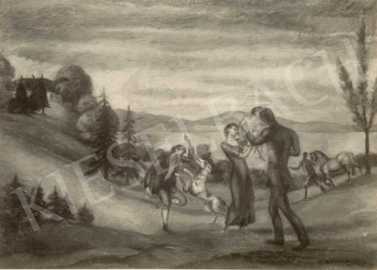  Kernstok Károly - Játék a réten, 1910-es évek festménye