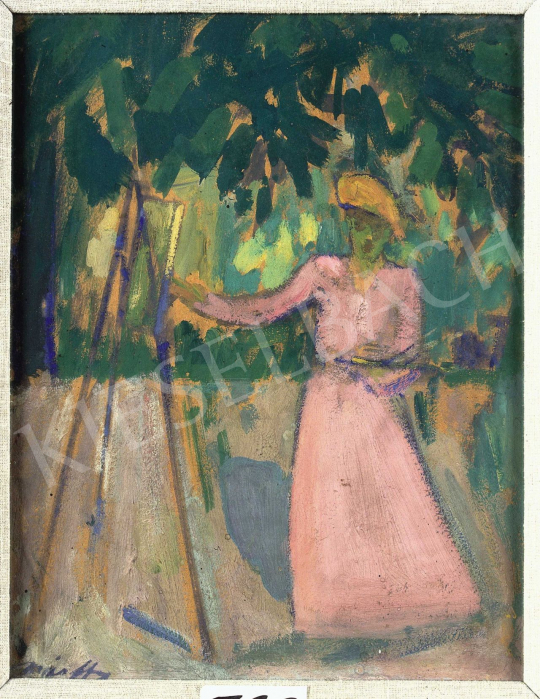  Márffy, Ödön - Paintress Outdoors, c. 1907 painting