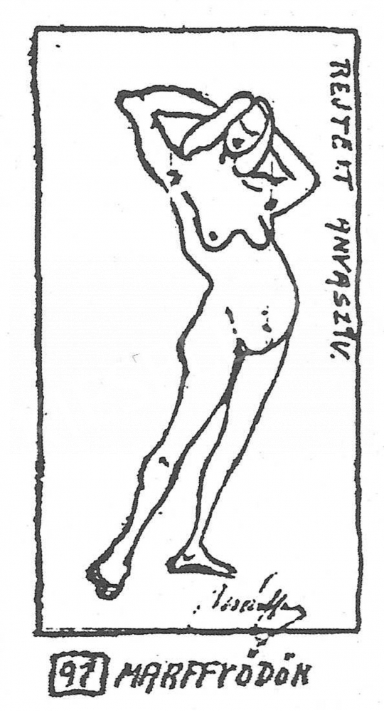  Márffy, Ödön - Caricature of Wollermann regarding the painting Bathing Woman (1908) of Ödön Márffy painting