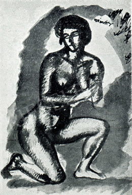  Márffy, Ödön - Female Nude (Half Kneel to Stand), 1911 