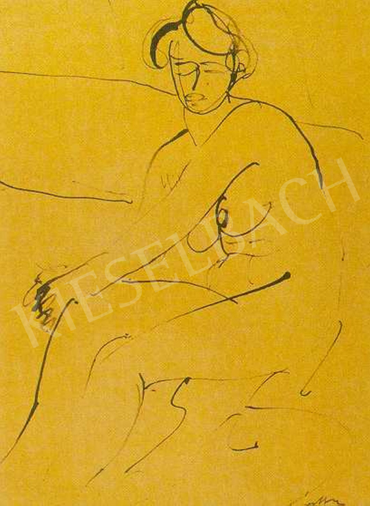  Márffy Ödön - Ülő női akt, 1908 körül festménye