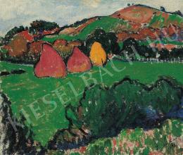 Ziffer, Sándor - Nagybánya Landscape with Haystacks, 1908. 