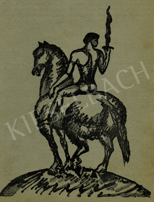  Kernstok Károly - Lángkardos lovas, 1911 előtt festménye