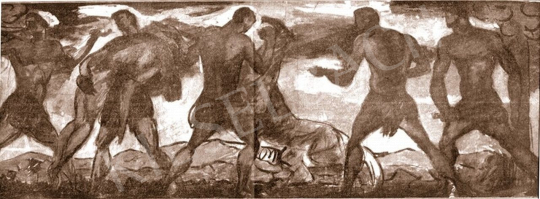  Kernstok, Károly - Hunters (Study), 1912 painting