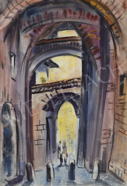 For sale  Lukács, Ágnes - Street in Perugia, 1980 's painting
