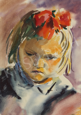  Lukács, Ágnes - Girl with Red Bow, 1960 