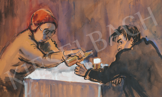 For sale  Lukács, Ágnes - Beer Tasting Men, 1982 's painting