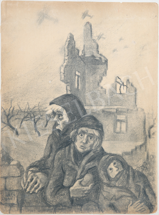 Eladó  Lukács Ágnes - Bombázás, 1942 festménye