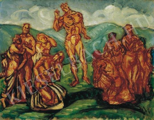  Pór, Bertalan - Sermon on the Mount (Sketch), 1911. painting