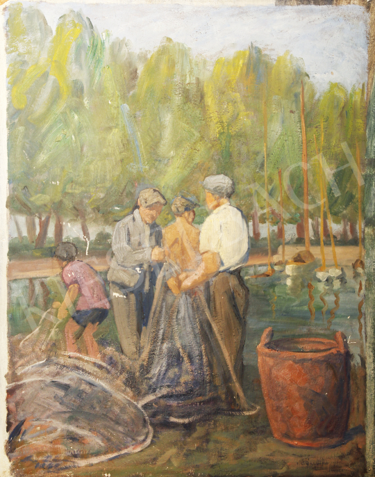  Lám, Ilona (Lám Ilus, Sz. Lám Ilona) - Fishermen in Szemes painting