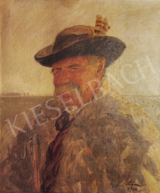  Lám, Ilona (Lám Ilus, Sz. Lám Ilona) - Old Shepherd Man Portrait, 1937 painting