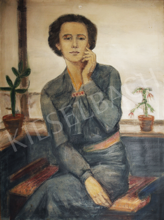  Lám, Ilona (Lám Ilus, Sz. Lám Ilona) - Self-Portrait painting