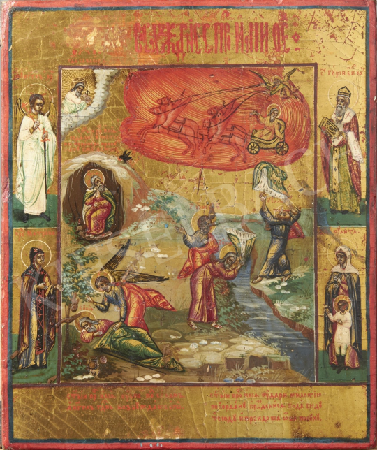 Eladó  Orosz ikonfestő, 19. század - Illés, orosz ikon, 19. század festménye