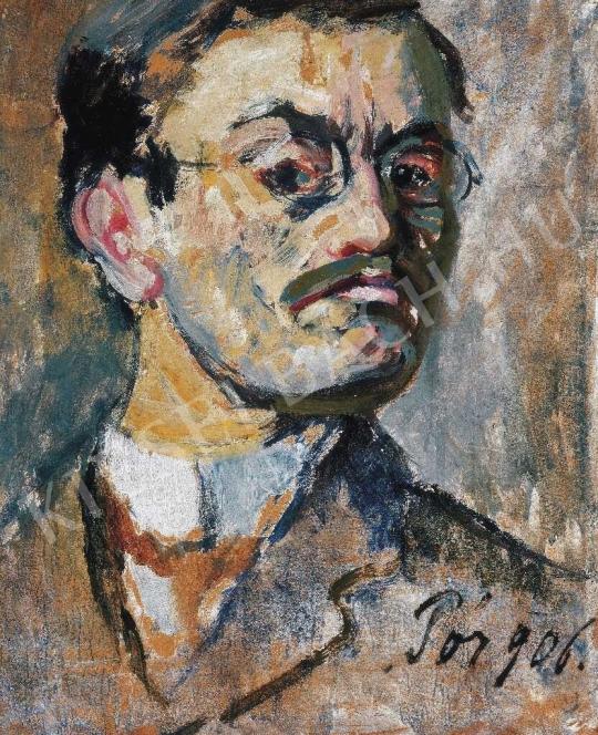  Pór, Bertalan - Self-Portrait, 1906. painting