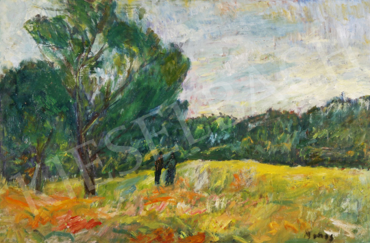 Eladó  Monos József - Sétálók az erdő szélén festménye