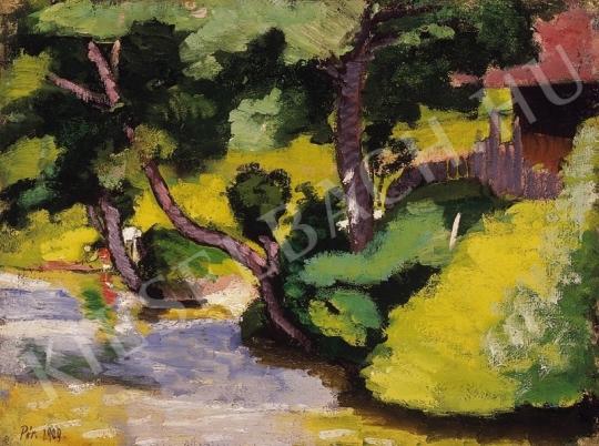  Pór, Bertalan - By the Brook, 1909. painting
