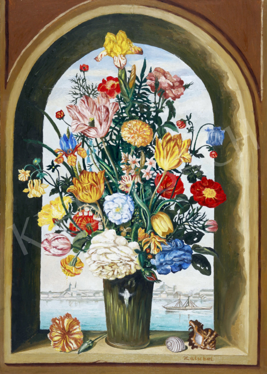 For sale  Zalubel, István - Still Life of Flowers 's painting