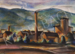  Csabai-Ékes, Lajos - Cityscape with smoking Chimney  