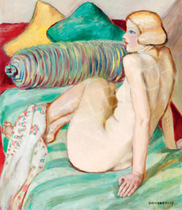 Gombos Székely, Lilly - Blonde Model on a Sofa 