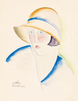 A. Tóth, Sándor - Art Deco Woman in a Hat, 1929 