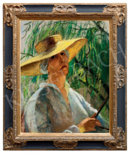  Hindi Szabó, Katalin (Csépainé Hindi Szabó Katalin) - Self-Portrait in a Yellow Hat 