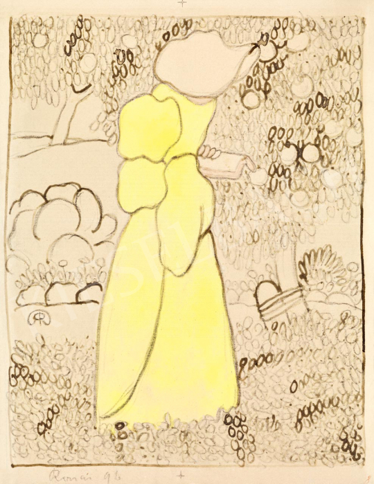 Rippl-Rónai József - Olvasó lány kertben, 1896 | 55. Tavaszi Aukció aukció / 36 tétel