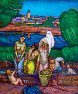  Iványi Grünwald, Béla - Women Bathing (Nagybánya), 1909 