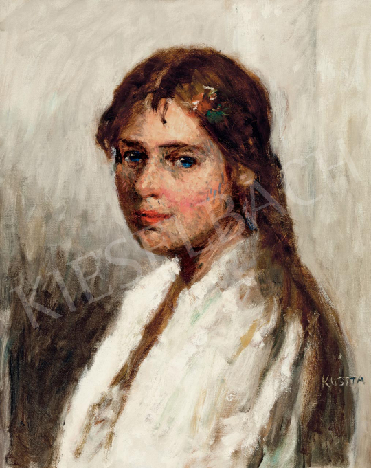  Koszta, József - Girl with Blue Eyes with Flowers in her Hair | 55th Spring Auction auction / 91 Lot