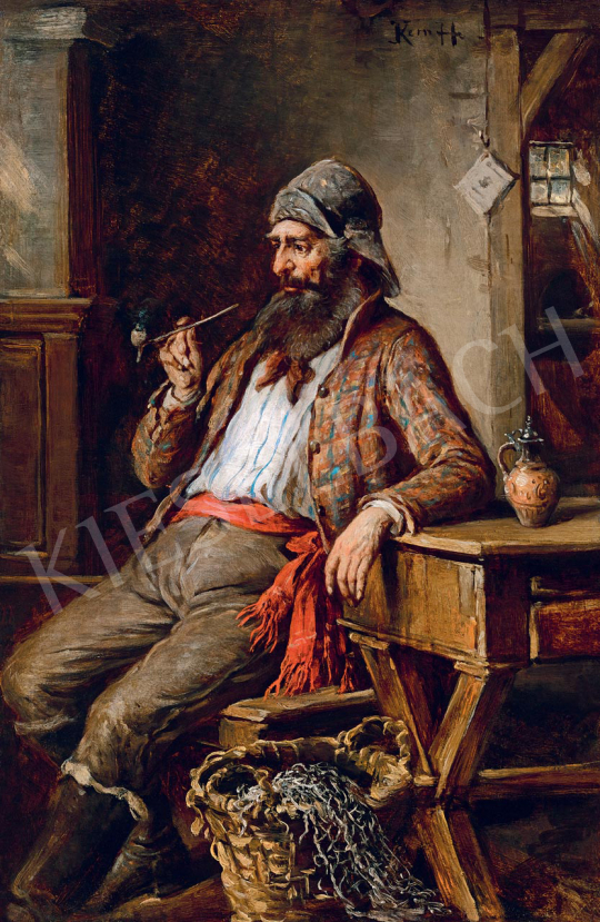 Kern, Hermann - Fisherman Smoking painting