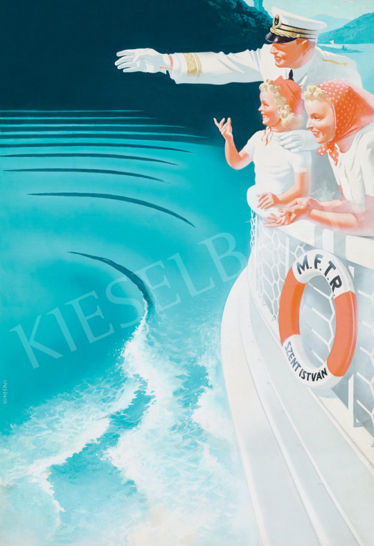 Konecsni György - Hajózás a Dunakanyarban (Idegenforgalmi kampány plakátterve), 1930-as évek eleje | 55. Tavaszi Aukció aukció / 104 tétel