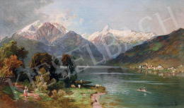 Molnár, József - Romantic Ladscape with Snowy Mountains 