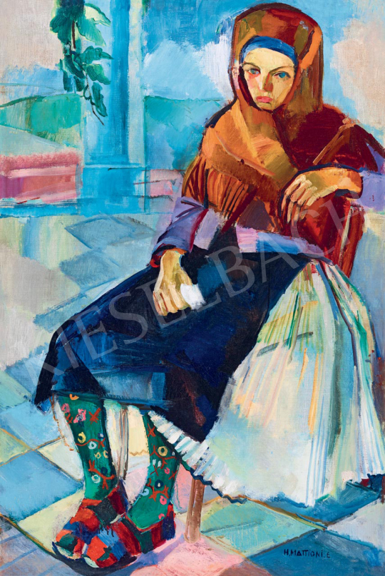Mattioni Eszter - Fiatal lány, 1930-as évek | 55. Tavaszi Aukció aukció / 162 tétel