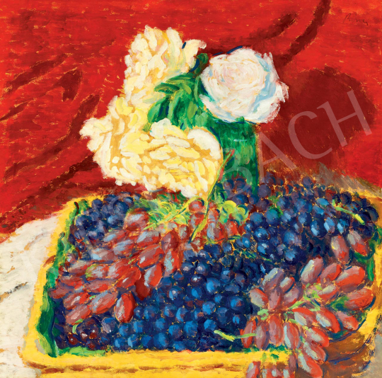 Rippl-Rónai, József - Studio Still Life with a Red Drapery (Grapes and Roses), 1905 | 55th Spring Auction auction / 166 Lot