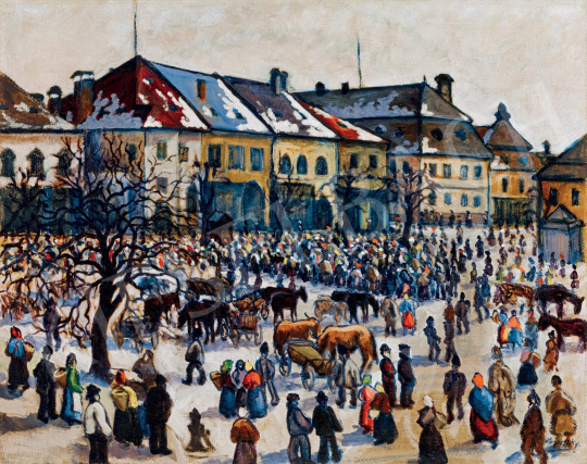Husovszky János - Nagyvárad főtere (Vásár télen) | 55. Tavaszi Aukció aukció / 170 tétel