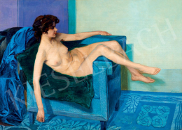  Kövér, Gyula - Studio Mood in Blue, c. 1910 