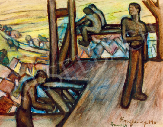 Egry József - Brugge (Háztetők), 1911 | 55. Tavaszi Aukció aukció / 221 tétel
