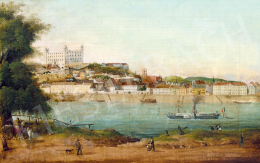  Hungarian painter with an unreadable signature, c. 1840 - View with Bratislava with the Danube, c. 1840 