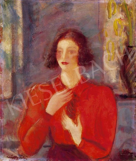  Márffy, Ödön - Girl in red blouse | 7th Auction auction / 21 Lot