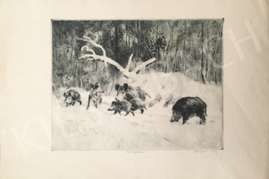 For sale  Csergezán, Pál - Wild Boars in Winter III. 's painting