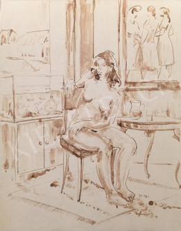 Dániel, Kornél Miklós (Fisch Kornél) - Women Nude Sitting in a Room, 1992 