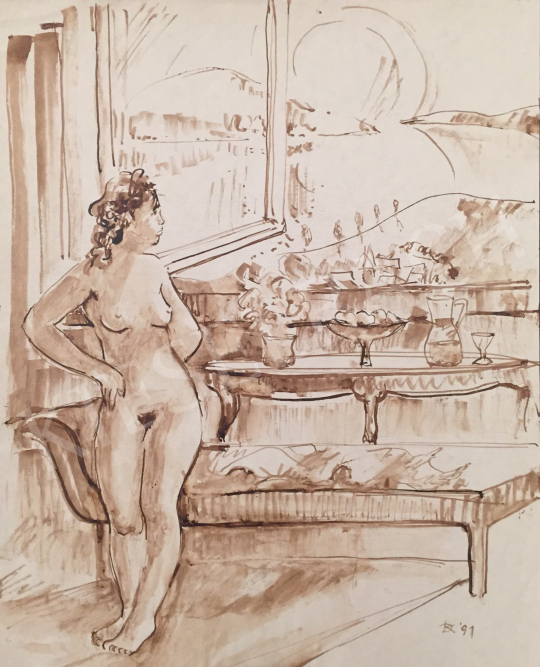 For sale Dániel, Kornél Miklós (Fisch Kornél) - Women Nude in a Room, 1991 's painting