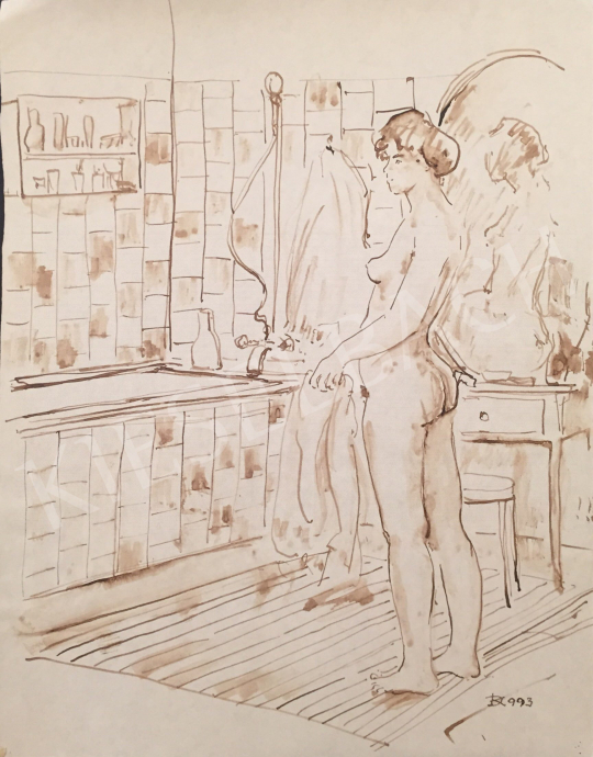 For sale Dániel, Kornél Miklós (Fisch Kornél) - Women Nude in the Bathroom, 1993 's painting