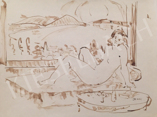 For sale Dániel, Kornél Miklós (Fisch Kornél) - A Woman Lying in the Interior, 1992 's painting