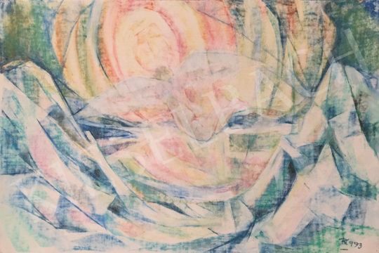 Dániel, Kornél Miklós (Fisch Kornél) - An Angel Sitting by the Sun, 1993 painting