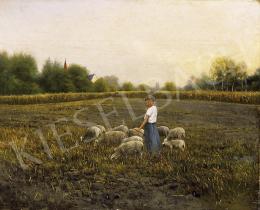 K. Spányi, Béla - Girl with lambs 